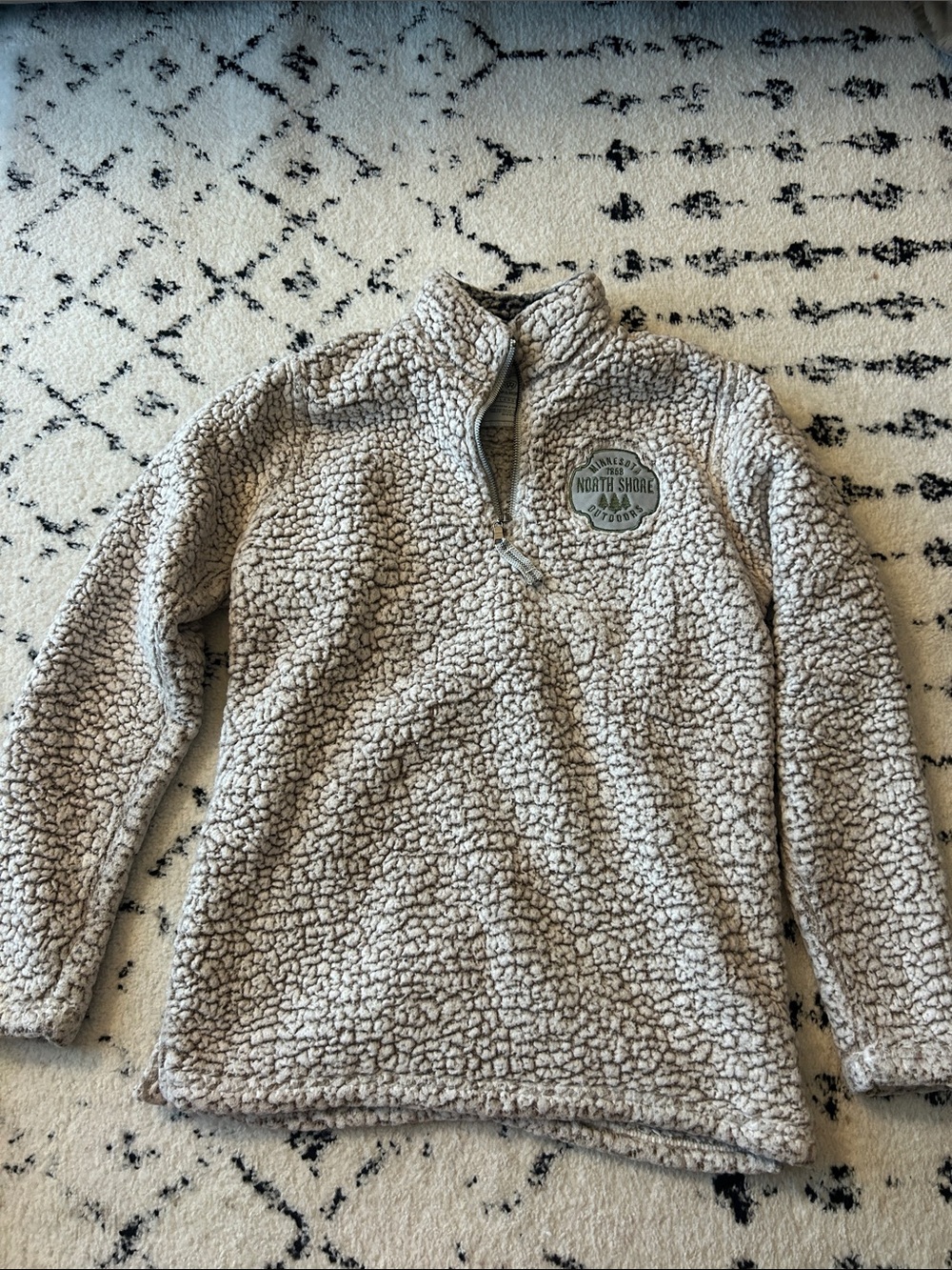Cream Sherpa Half-Zip Pullover